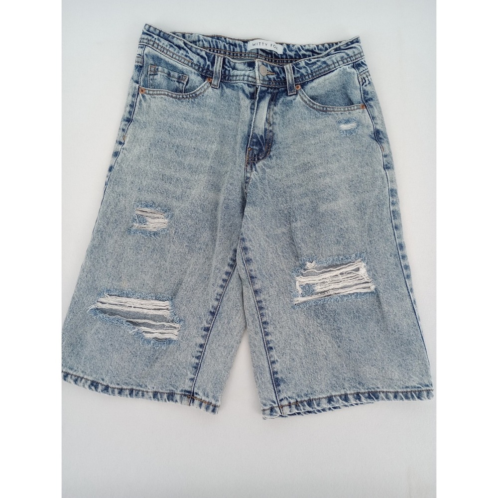 Witty Fox Denim Shorts Womens 5/27 Blue Distressed Ripped Jorts